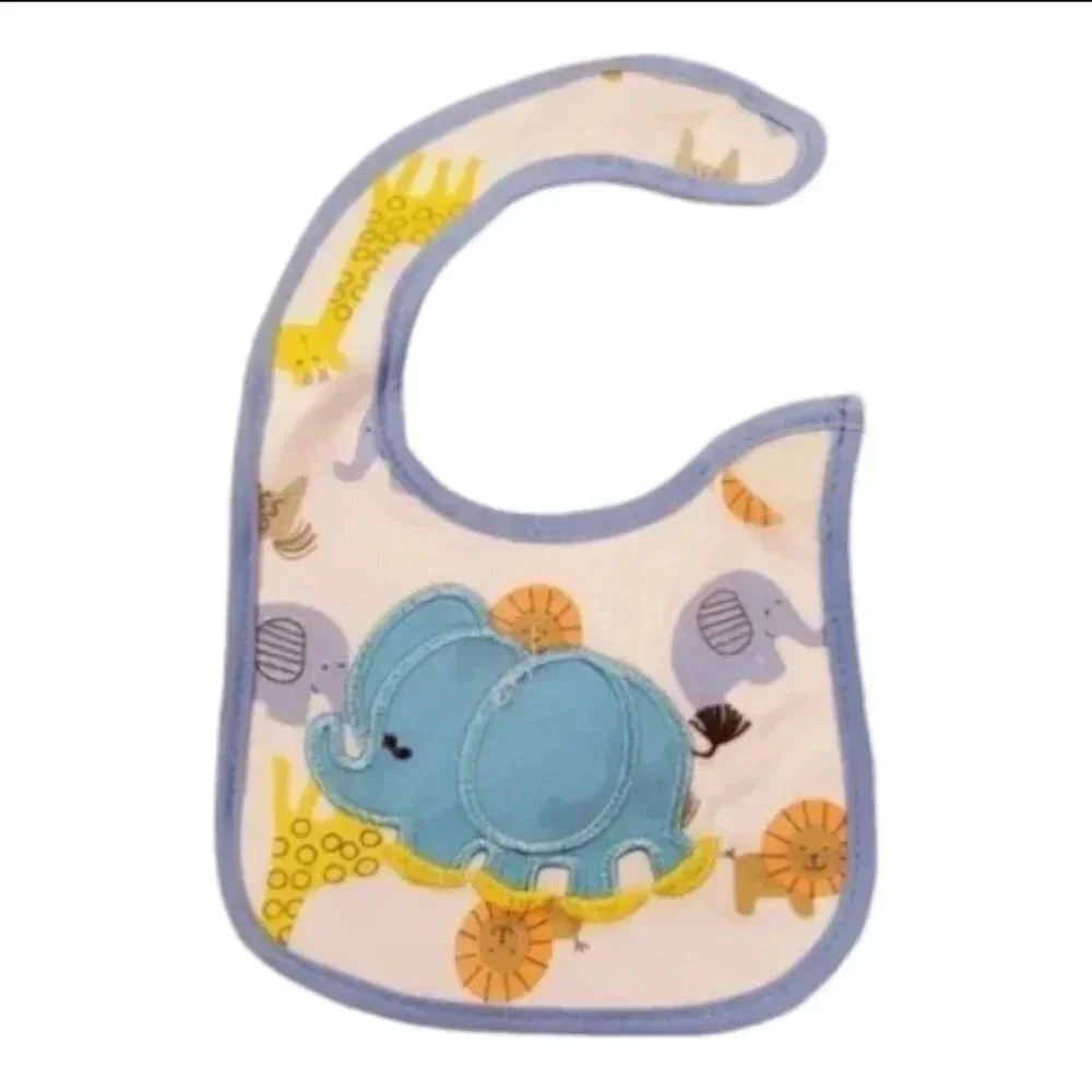 Baby Boy Gift Set Safari Bib, Mittens, Socks Gift Set With Organza Bag
